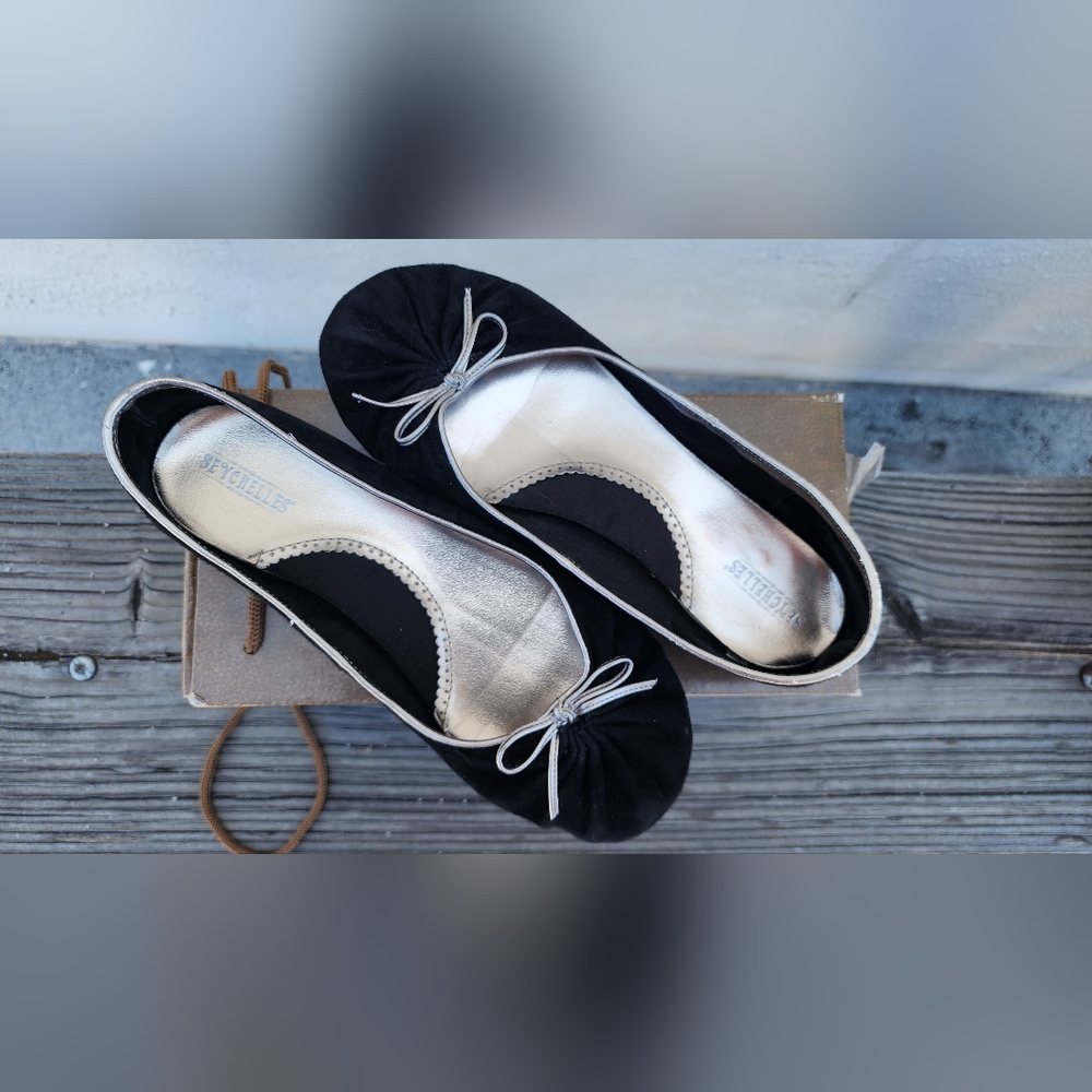 Seychelles Black Suede Flats
